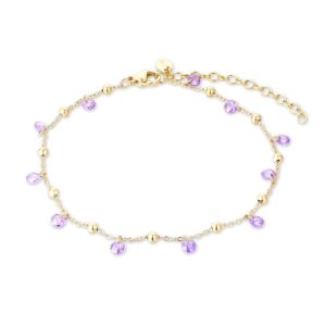 Cavigliera Cristalli Viola Oro