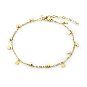 Cavigliera Cuori con Pendenti Oro