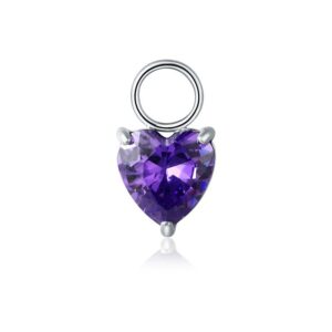 Charm Cristallo Cuore Viola