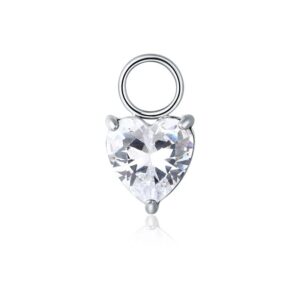 Charm Cristallo Cuore Bianco