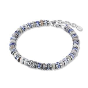 Bracciale Pietre Blu e Grigie ed Ematite