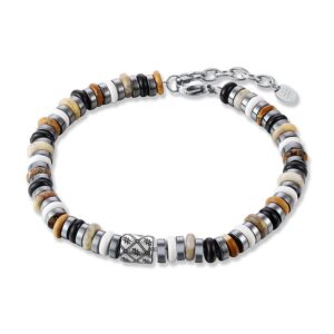 Bracciale Pietre Marroni e Beige ed Ematite