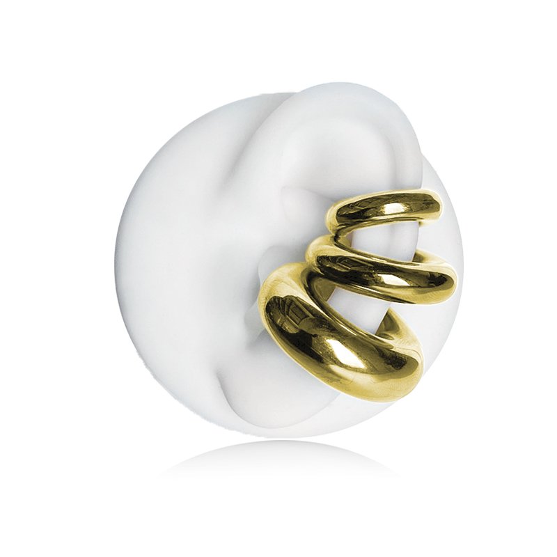 Earcuff Bombato Medio pvd oro - immagine 3