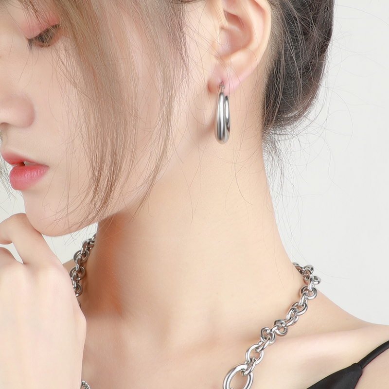 Orecchini Cerchio Bombato diam. 3cm - immagine 3