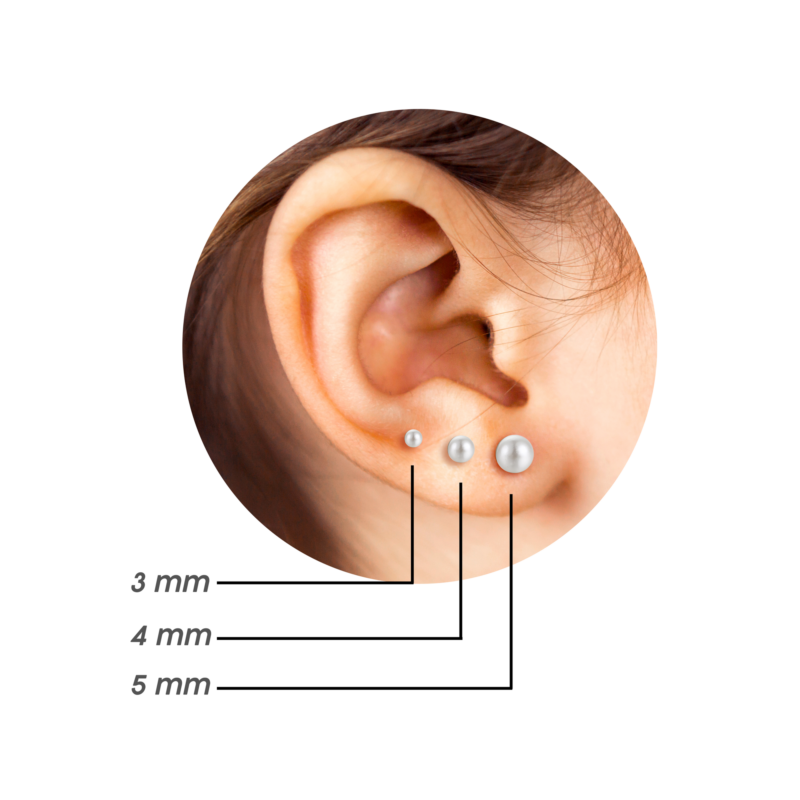 Orecchini lobo in Madreperla 3mm - immagine 3