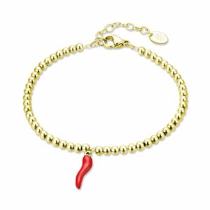 Bracciale a Sfere con Cornetto Pvd Oro