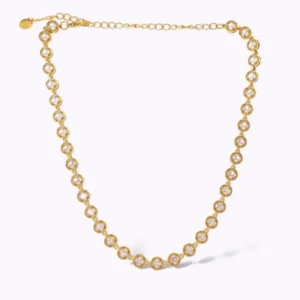 Collana Tennis Acciaio Pvd Oro