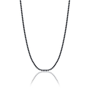 Collana Tennis Classico Donna Acciaio / Nero