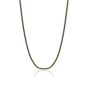 Collana Tennis Classico Donna Dorata / Nero