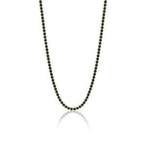 Collana Tennis Classico Uomo Dorata / Nero