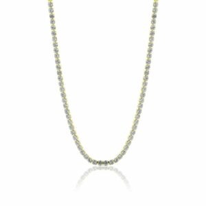 Collana Tennis Classico Uomo Pvd Oro