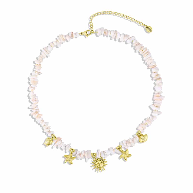 Collana Chips Madre Perla Con Pendenti Tema Marino